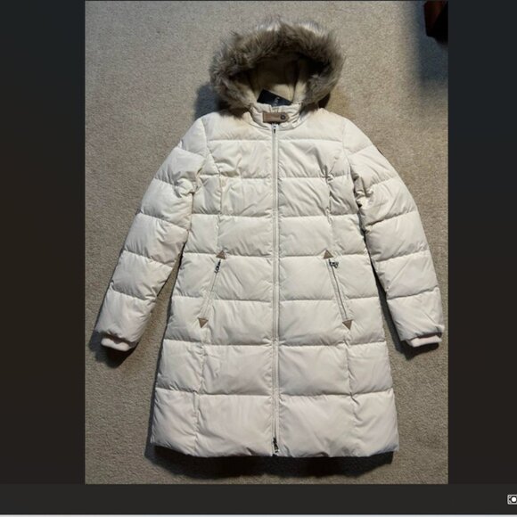 New W/tag Lauren Ralph Lauren Ivory Down Puffer coat M - Picture 1 of 8